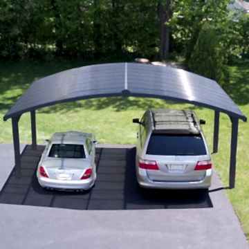 16' x 19' Palram Canopia Arizona Wave Grey Metal Double Carport