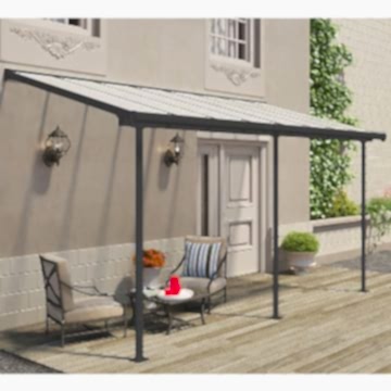 7' x 15' Palram Canopia Sierra Grey Clear Patio Cover