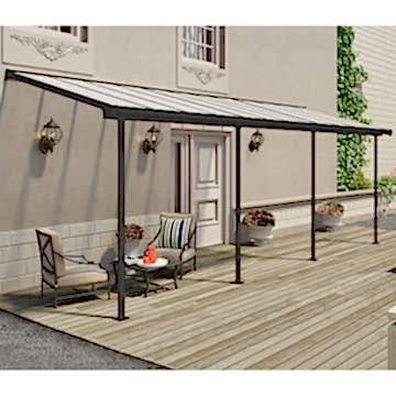 7' x 22' Palram Canopia Sierra Grey Clear Patio Cover