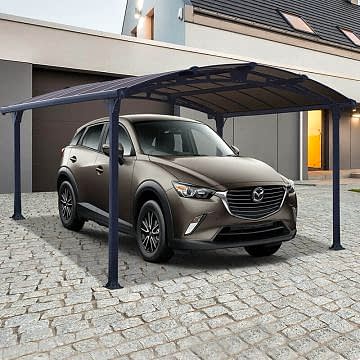 12' x 15' Palram Arcadia 4300 Grey Metal Carport