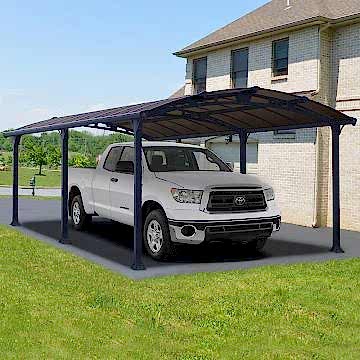 12' x 21' Palram Arcadia 6400 Grey Metal Carport