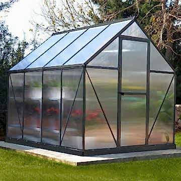 6' x 8' Palram Mythos Grey Greenhouse