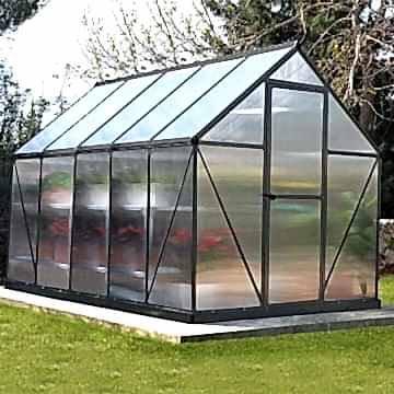 6' x 10' Palram Mythos Grey Greenhouse