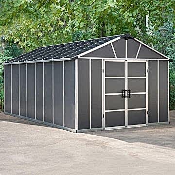11' x 17.2' Palram Yukon Dark Grey Plastic Shed