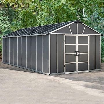 11' x 21.3' Palram Yukon Dark Grey Plastic Shed