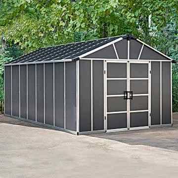 11' x 17.2' Palram Yukon Dark Grey Plastic Shed with WPC Floor