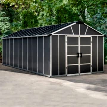 11' x 21.3' Palram Yukon Dark Grey Plastic Shed with WPC Floor