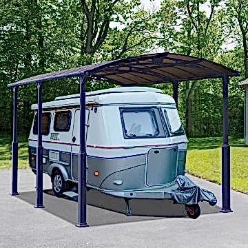 12' x 16' Palram Arcadia Alpine 5000 Grey Metal Carport