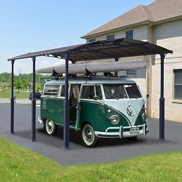 12' x 21' Palram Arcadia Alpine 6400 Grey Metal Carport