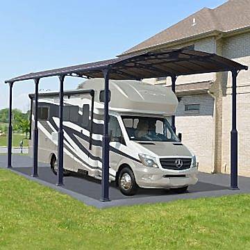 12' x 28' Palram Arcadia Alpine 8500 Grey Metal Carport