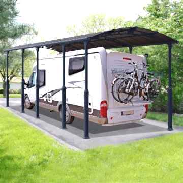 12' x 35' Palram Arcadia Alpine 10600 Grey Metal Carport