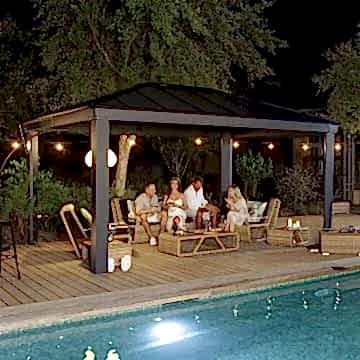 16' x 12' Palram Canopia Dallas 4900 Grey Garden Gazebo