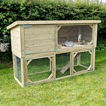 6'4 x 2'5 Forest Premium Wooden 2-Tier Rabbit Hutch (1.94m x 0.74m)