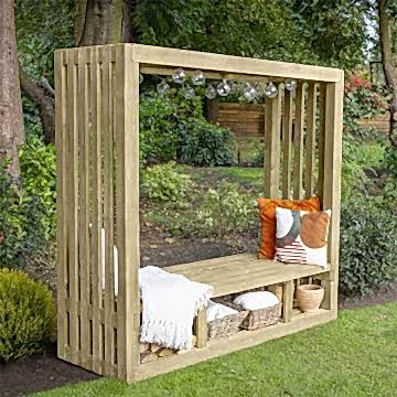 Forest Amalfia Wooden Garden Arbour Seat 6'1 x 2'3 (1.85m x 0.68m)