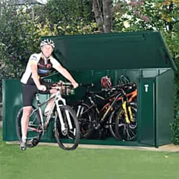7'5 x 3'4 Asgard Access Plus Green Metal Bike Shed - 4 Bikes (2.3m x 1m)