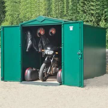 5'2 x 10'11 Asgard Secure Motorbike Garage Plus (1.52m x 3.33m)