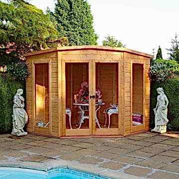 Shire Barclay 8' x 8' Corner Wooden Summerhouse (2.3x2.3m)