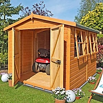 12'x8' (3.6x2.4m) Shire Bison Heavy Duty Double Door Workshop