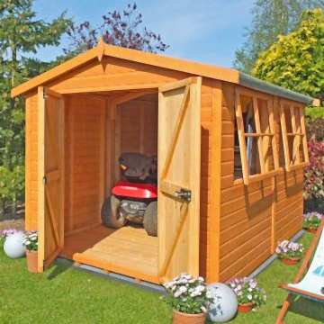14'x10' (4.2x3m) Shire Bison Heavy Duty Double Door Workshop 