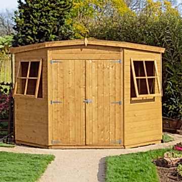 7'1 x 7'1 (2.2x2.2m) Shire Shiplap Wooden Corner Garden Shed