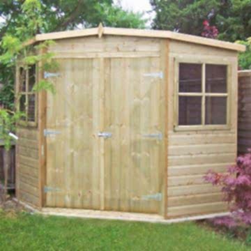 8'x8' (2.4x2.4m) Shire Pressure Treated Corner Shed 