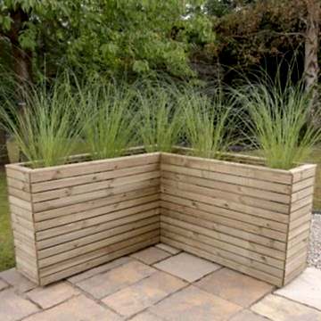 5���3 x 5���3 Forest Linear Corner Wooden Planter (1.6m x 1.6m)