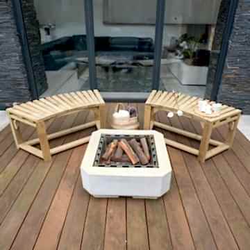 Forest Curved Wooden Firepit Bench 6'8 x 2'6 (2.03m x 0.76m) - Pack of 2