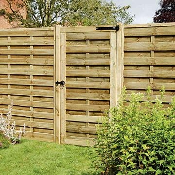 Forest Europa 3' x 6' Pressure Treated Wooden Side Garden Gate