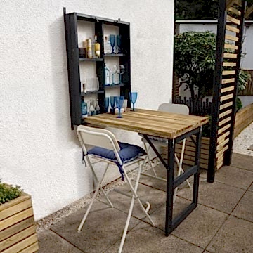 Forest Wooden Fold Down Garden Wall Bar 2’6 x 0’6