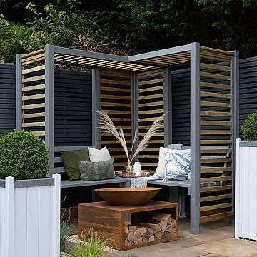 Forest Firenze Corner Garden Arbour Seat 5���11 x 5���11 (1.8m x 1.8m)