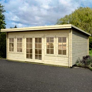 17x12 (5.1x3.8m) Palmako Trinity 44mm Log Cabin 