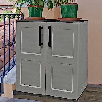 2'2 x 1'2 Shire Mid Plastic Garden Storage Cupboard with Shelves (0.68m x 0.37m) 
