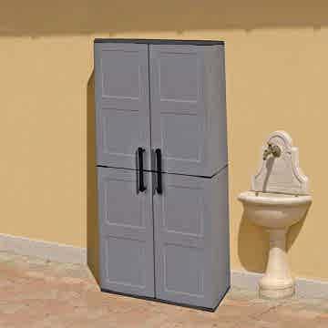 2'2 x 1'2 Shire Large Plastic Garden Storage Cupboard with Shelves (0.68m x 0.37m)