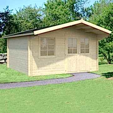14x14 (4.2x4.2m) Palmako Britta 40mm Log Cabin 