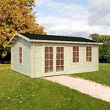 17x13 (5.3x4.1m) Palmako Isabel 44mm Log Cabin 