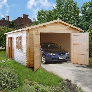 12x18 (3.6x5.5m) Palmako Single 44mm Garage - Double Doors 