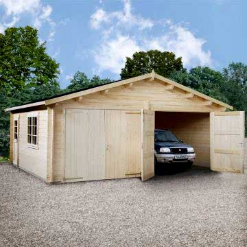 19x17 (5.7x5.1m) Palmako 44mm Double Garage - Double Doors 