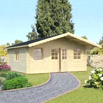 18x18 (5.4x5.4m) Palmako Helena 70mm Log Cabin 