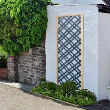 Forest 5'11 x 2' Grey Painted Wooden Diamond Lattice Panel (1.8m x 0.6m)