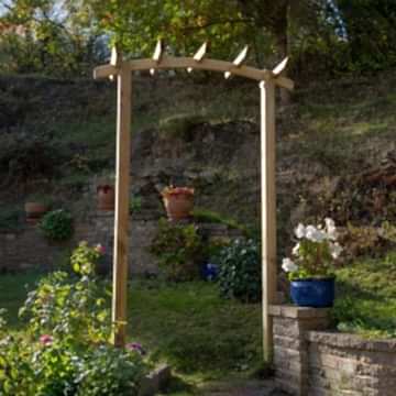Forest Hanbury Dome Top Wooden Garden Pergola Arch 4’5 x 1’8