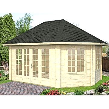 14'x19' (4.2 x 5.7m) Palmako Lisette 44mm Log Cabin