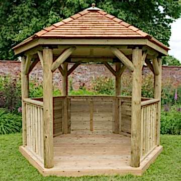 10'x9' (3x2.7m) M&M Hexagonal Gazebo with New England Cedar Roof