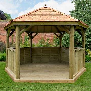 13'x12' (4x3.5m) M&M Hexagonal Gazebo with New England Cedar Roof