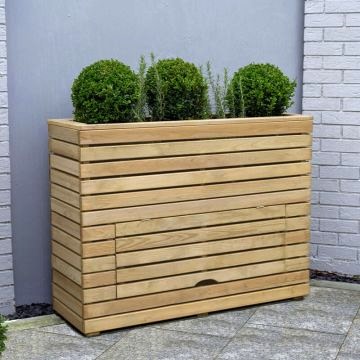 3’11 x 1’4 Forest Linear Tall Wooden Garden Planter with Storage (1.2m x 0.4m)