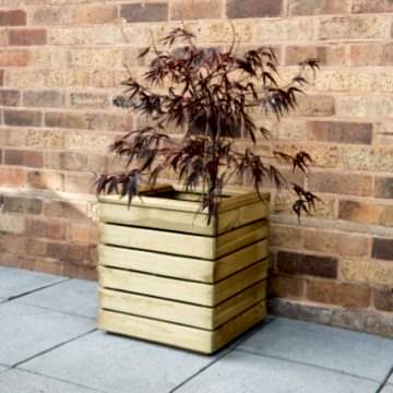 Forest Linear Square Wooden Garden Planter 1'x1' 