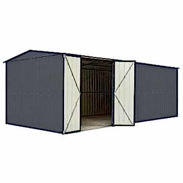 10'x19' (3x5.7m) Lotus Anthracite Grey Hinged Metal Workshop 10'x19' (3x5.7m) Lotus Anthracite Grey Hinged Metal Workshop