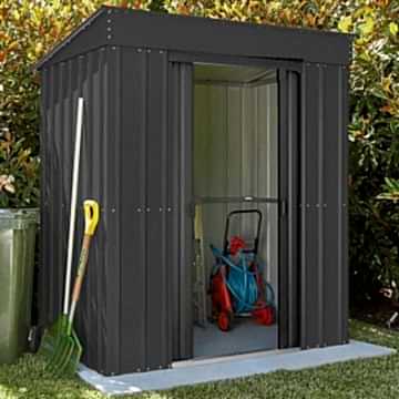5' x 3' Lotus Anthracite Grey Pent Metal Shed (1.48m x 0.93m)