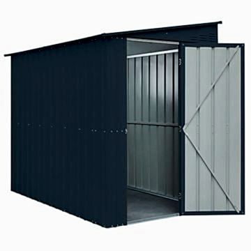 5' x 8' Lotus Lean To Anthracite Grey Metal Shed (1.55m x 2.42m) 5' x 8' Lotus Lean To Anthracite Grey Metal Shed (1.55m x 2.42m)