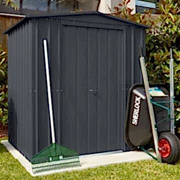 6' x 3' Lotus Anthracite Grey Metal Shed (1.84m x 0.92m) 