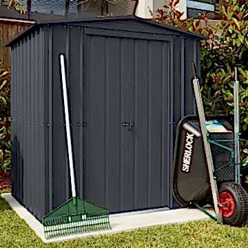 6' x 6' Lotus Anthracite Grey Apex Metal Shed 6' x 6' Lotus Anthracite Grey Apex Metal Shed